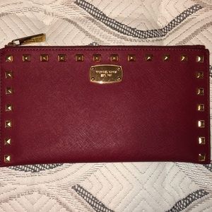 MK Burgundy Wristlet